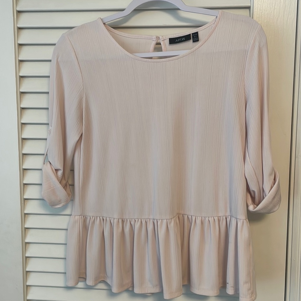 Women’s Blush Pink Ruffle Blouse